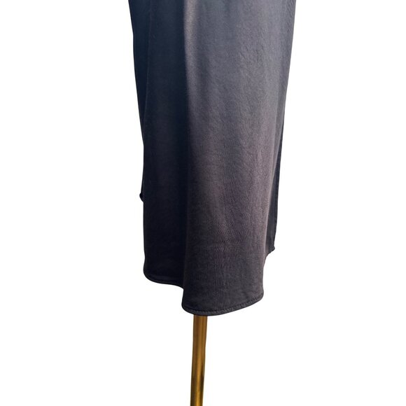 ZARA Black XS Satin Wrap Midi Dress Adjustable Straps - Picture 7 of 8